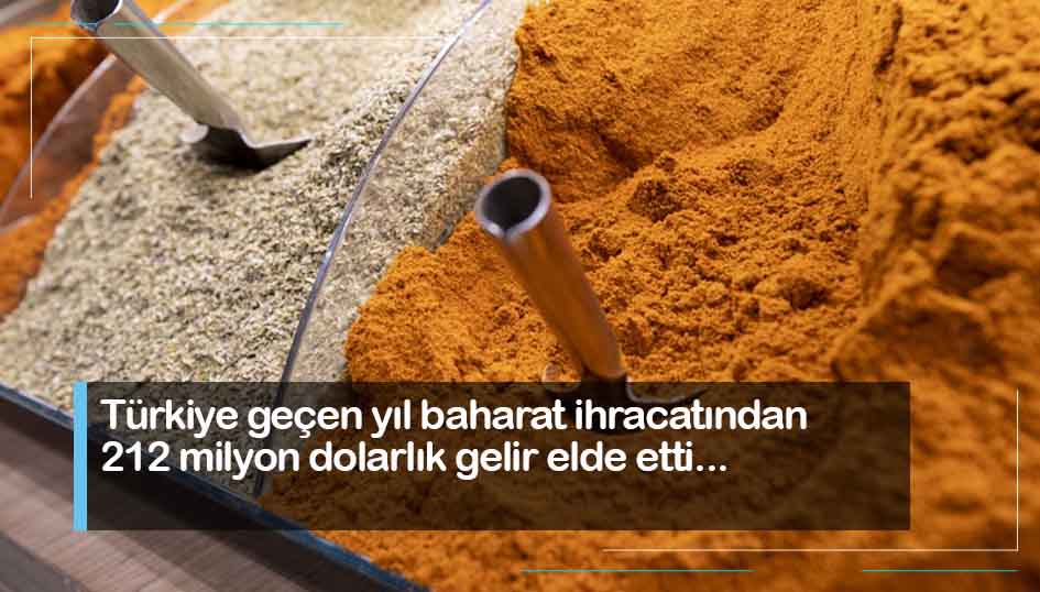 Türkiye geçen yıl baharat ihracatından 212 milyon dolarlık gelir elde etti